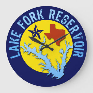 See-Gabel-Reservoir, Texas-Barschangeln Große Wanduhr