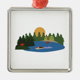 See-Haus Silbernes Ornament