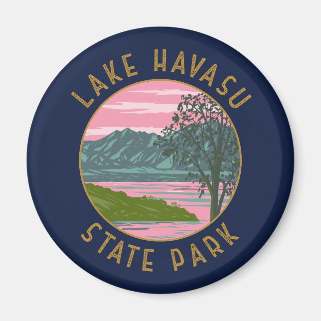 See Havasu Staat Park Retro Distressed Circle Magnet (Vorne)