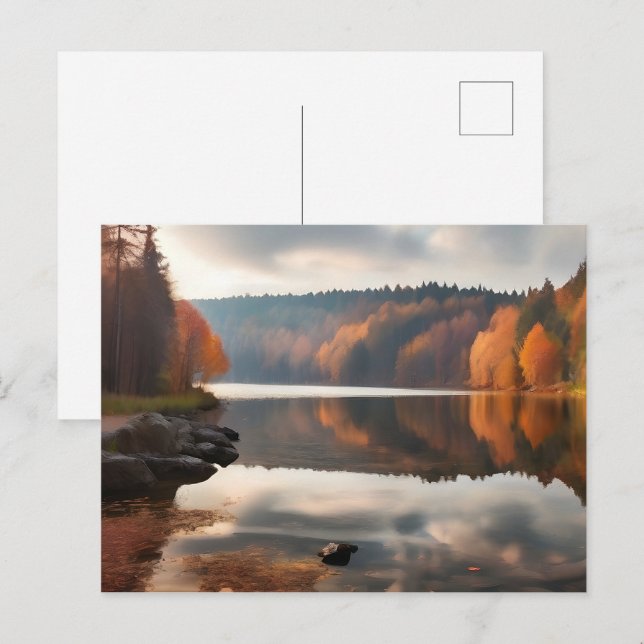 See im Herbst Postkarte (Vorne/Hinten)