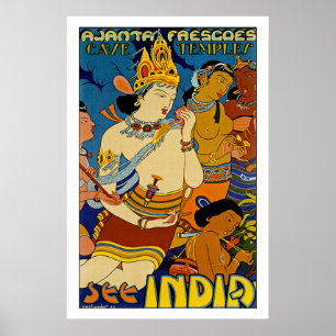 See India ~ Ajanta Frescoes Poster