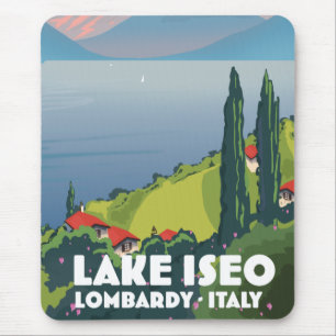 See Iseo, Lombardei Italien Reiseplakat Mousepad