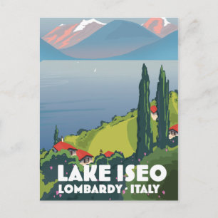 See Iseo, Lombardei Italien Reiseplakat Postkarte