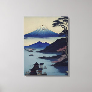 See, Kiefer und Berg - Japan Leinwanddruck