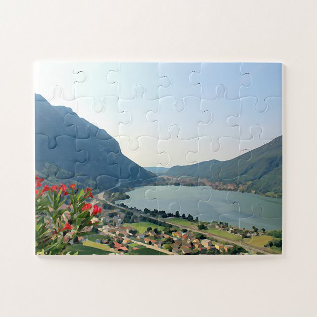 See Lugano - Malerei Puzzle (Horizontal)