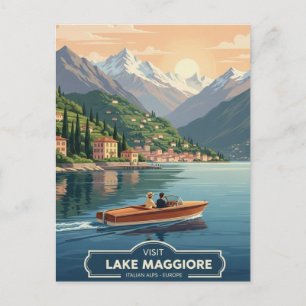 See Maggiore Italien Reise Postkarte