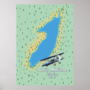 See Molveno Italien Seekarte Poster