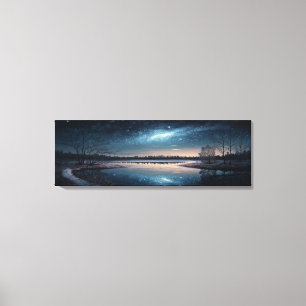 See Night Starry Sky Landschaft Leinwanddruck