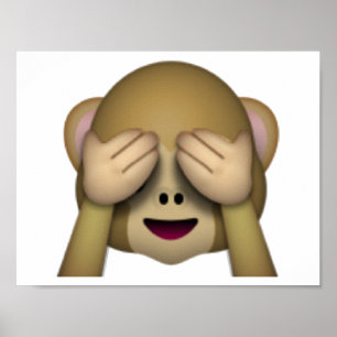 See No Evil Monkey - Emoji Poster