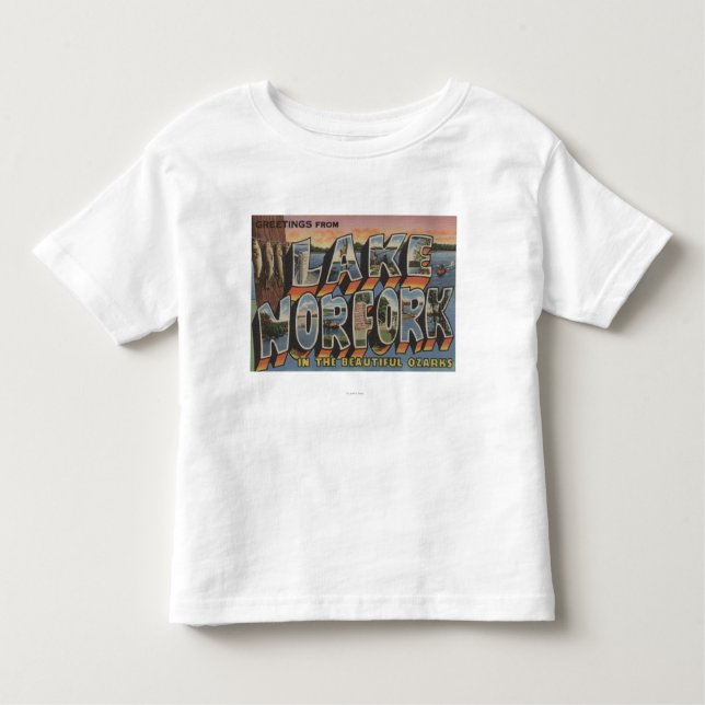 See Norfork, Arkansas - große Buchstabe-Szenen Kleinkind T-shirt (Vorderseite)