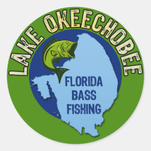 See Okeechobee, Florida-Barschangeln Runder Aufkleber