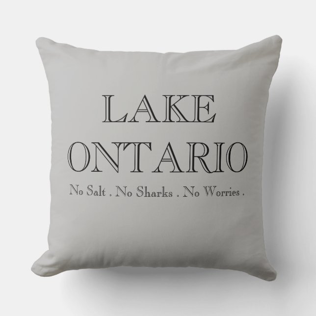 SEE ONTARIO kein Salz kein Hai keine Sorge Kissen (Vorderseite)