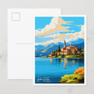 See Orta Italien Vintage Reise Postkarte