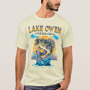 See Owen Wisconsin Fischerei Camping Vintager Somm T-Shirt