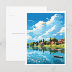 See Paladru Frankreich Vintage-Reiseillustration Postkarte