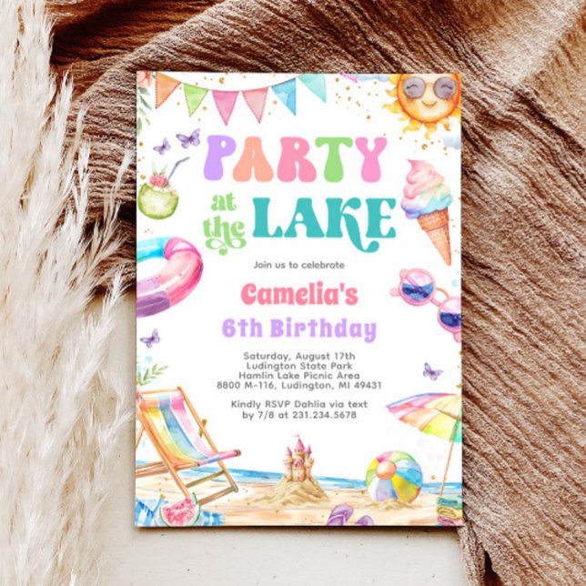 See Party Sommergeburtstag Einladung (Lake Party Summer Birthday Invitation)