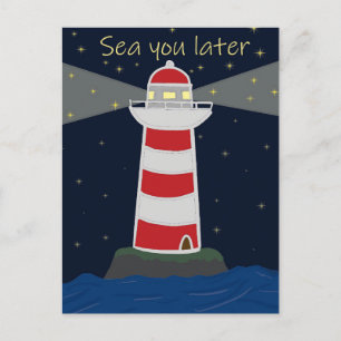See Sie später Leuchtturm Postkartenüberquerung Postkarte