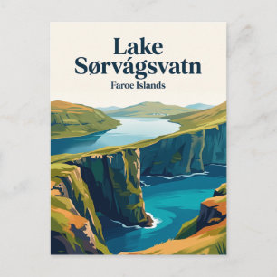 See Sørvágsvatn (Der See über dem Ozean) Postkarte