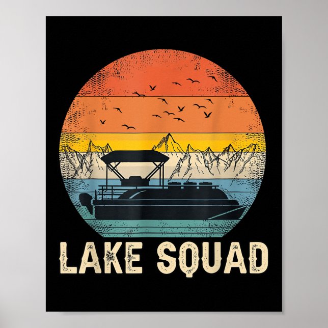See Squad Vintage-Pontonboot Kapitän Sommer-Vibes Poster (Vorne)