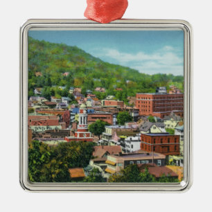 See-Straßen-Hügel-Ansicht des Geschäfts-Abschnitts Silbernes Ornament