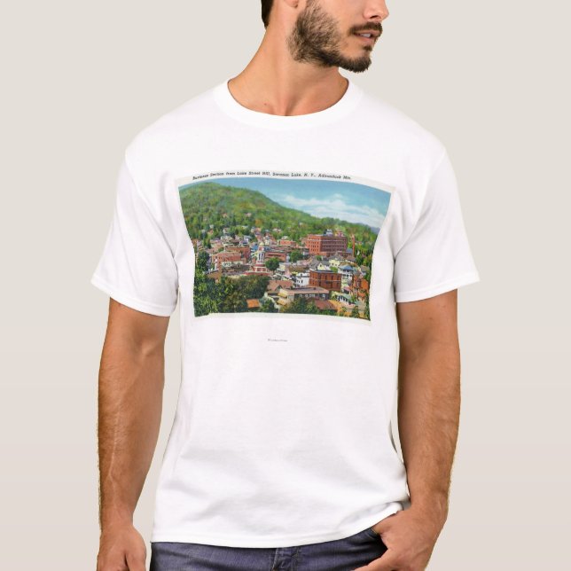 See-Straßen-Hügel-Ansicht des Geschäfts-Abschnitts T-Shirt (Vorderseite)