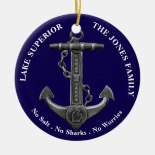 See SUPERIOR Patriotischer Not leidender Anker nau Keramik Ornament