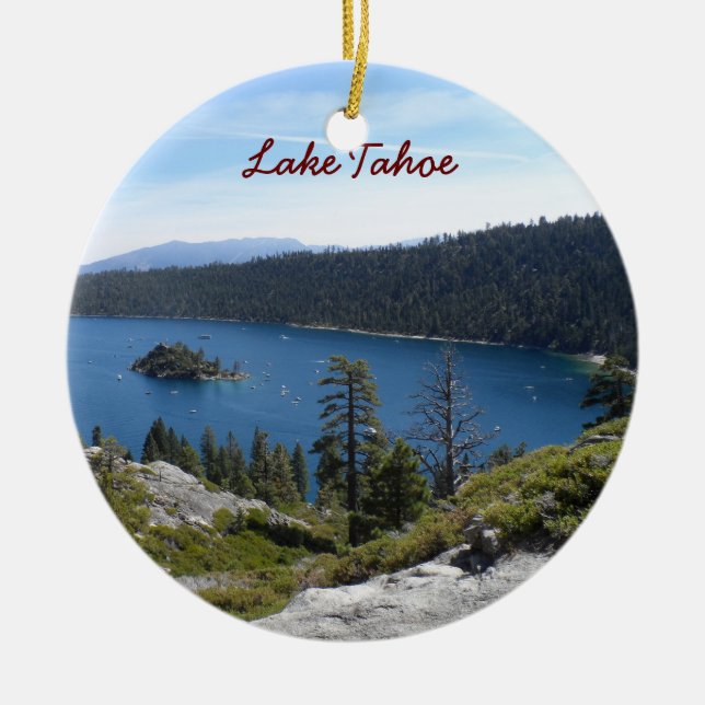 See Tahoe- Smaragd-Bucht Keramik Ornament (Vorne)