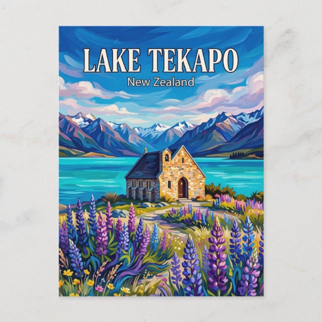 See Tekapo Neuseeland Postkarte (Vorderseite)