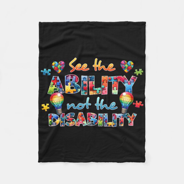 See The Ability Not The Disability Funny Autism Aw Fleecedecke (Vorderseite)