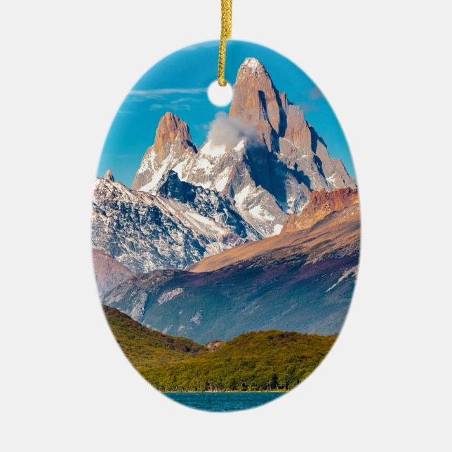 See und Anden-Berge, Patagonia - Argentinien Keramikornament (Vorne)