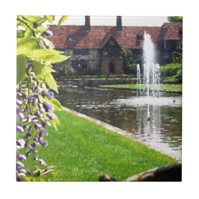 See und Brunnen bei RHS Wisley Fliese (Vorderseite)