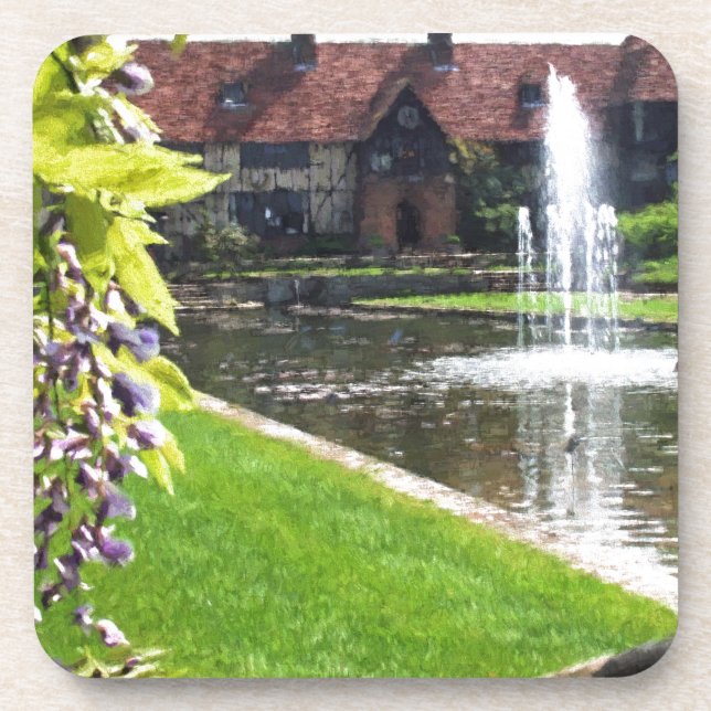 See und Brunnen bei RHS Wisley Getränkeuntersetzer (Vorderseite)