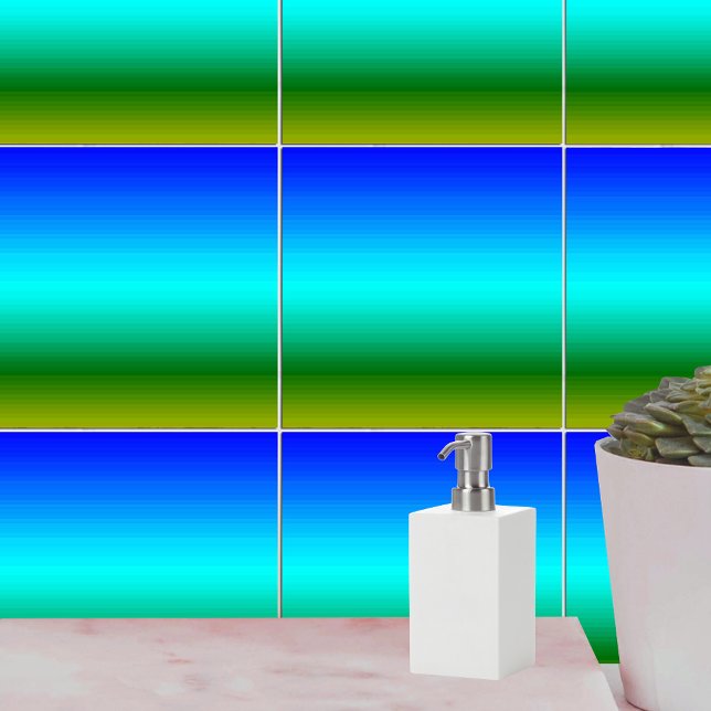 See und Himmel Blau und Grün Fliese (Sea and Sky Blue and Green Gradient Tile)