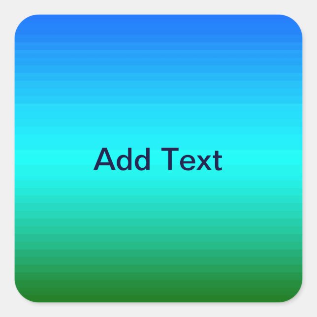 See und Himmel Blau und Grün Quadratischer Aufkleber (Vorderseite)