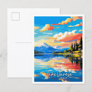See Varese Italien vintage Reiseillustration Postkarte