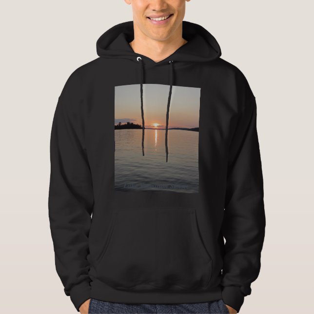 See-Vermilion Sonnenuntergang-blaues Rosa Hoodie (Vorderseite)