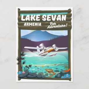 See von Sevan Armenien vintage Reiseposter Postkarte