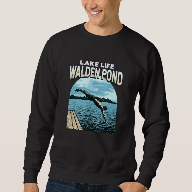 See Walden Teich Schwimmbad Massachusetts schwimme Sweatshirt (Vorderseite)