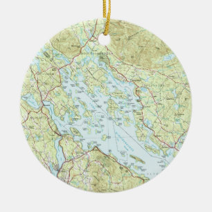 See Winnipesaukee Map (1986) Keramik Ornament