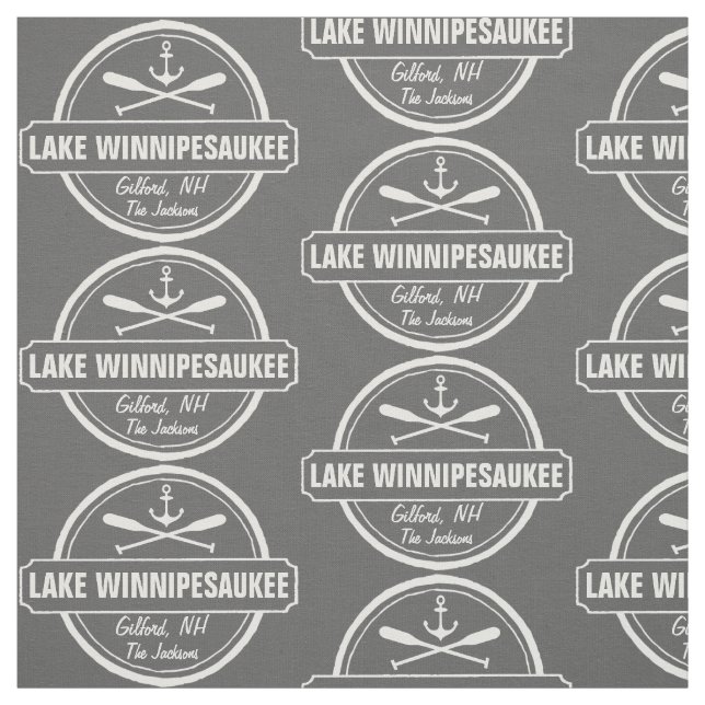 See Winnipesaukee NH kundenspezifische Stadt, Stoff (Muster)