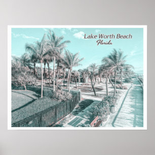 SEE WORTH BEACH - PALM BEACH FLORIDA POSTER