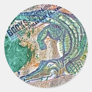 See Ya Later Gator, After Awhile Croc Mixed Media Runder Aufkleber