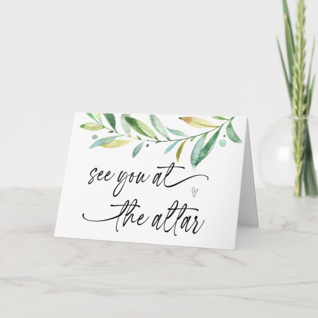See You At The Altar Gift From Bride to Groom Card Karte (Vorderseite)