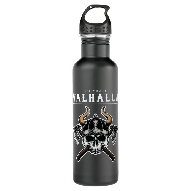 See You In Valhalla Vikings Nordic Edelstahlflasche (Vorderseite)