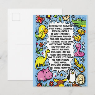See You Later Alligator Reimposter – Süßes Tier Postkarte