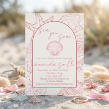 See You Soon Baby Shower Einladung Strand Thema