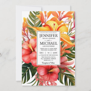 SEE ZURÜCK All-In-One Tropical Floral Wedding Einladung