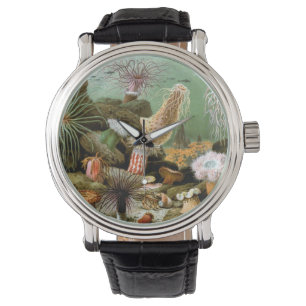 Seeanemonen Meeresleben, Vintage Meereslebewesen Armbanduhr