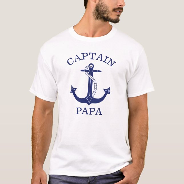 Seeanker-Kapitän Papa Grandfather T-Shirt (Vorderseite)