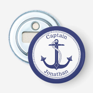 Seeanker-Marine-Blau-Kapitän Personalized Flaschenöffner
